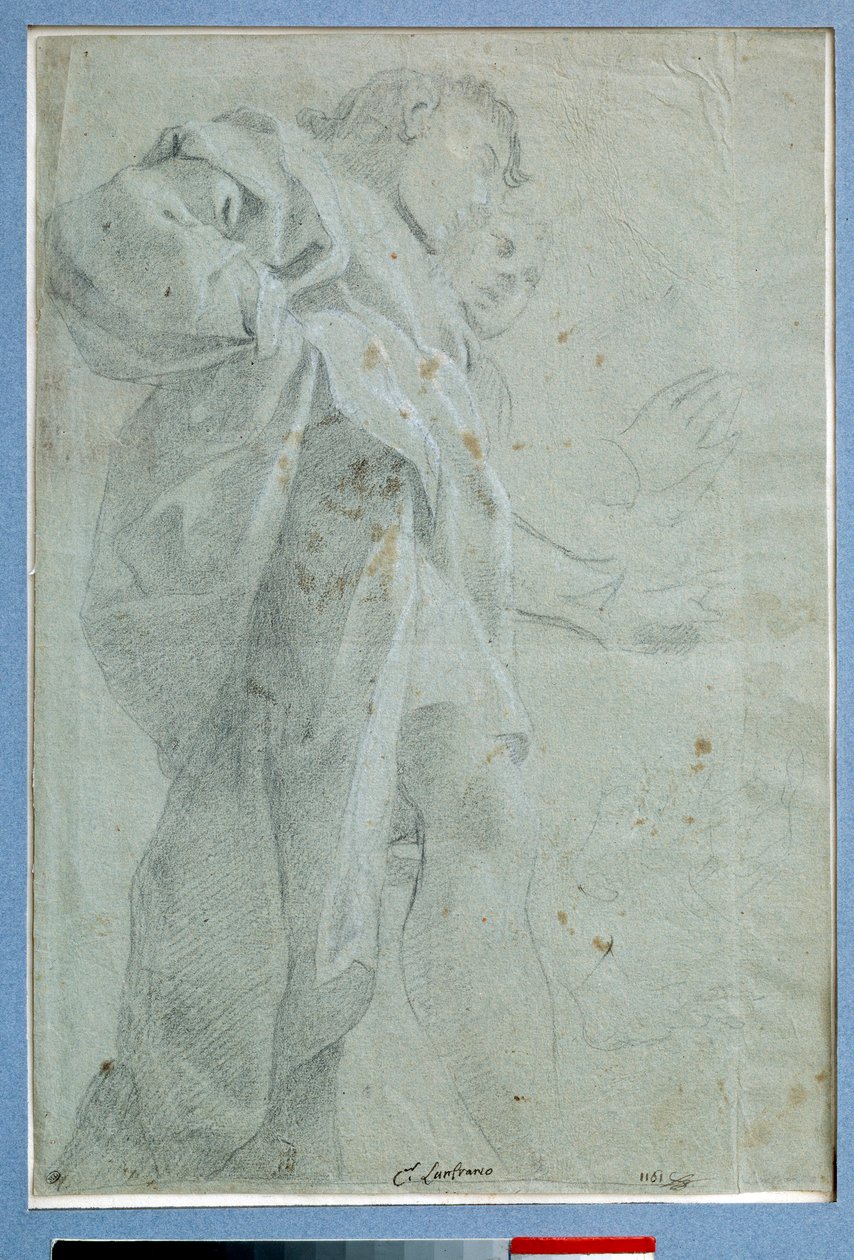 Két férfi állva drapériák Carlo Bononi (1569-1632) tintával és mosógéppel rajza Dim. 0,27 x 0,39 m Párizs. Louvre múzeum alkotó: Carlo Bononi