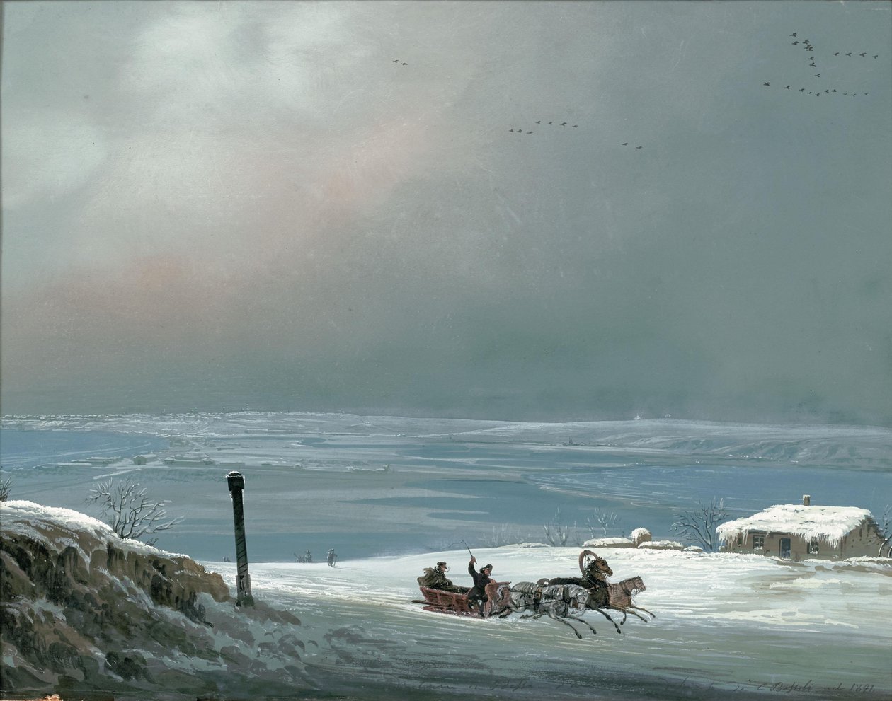Odessza környéke télen, 1841. alkotó: Carlo Bossoli