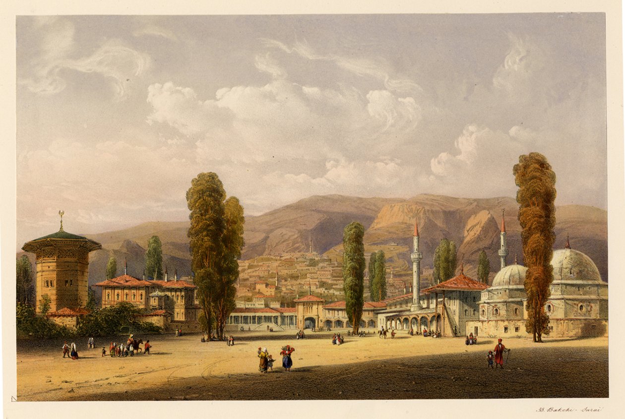 A Bahcsisaráj kánok palota, 1856 alkotó: Carlo Bossoli