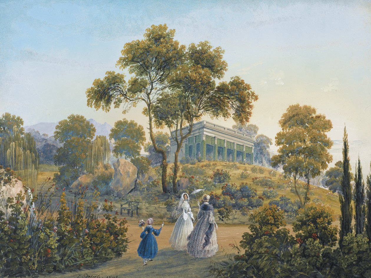 Miskhor látképe, 1842 körül alkotó: Carlo Bossoli