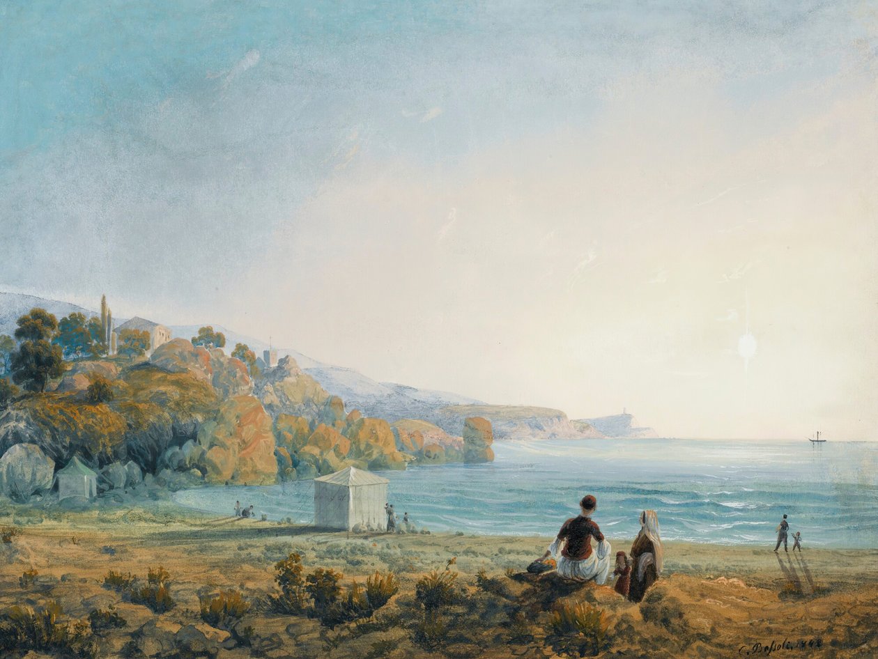 Miskhor kilátása a Krím-félszigeten, 1841-1842. alkotó: Carlo Bossoli