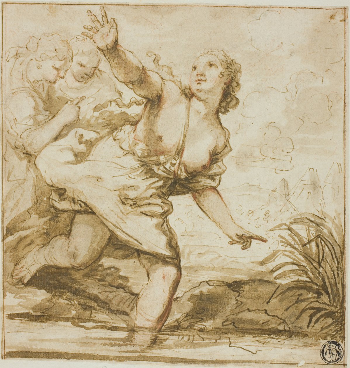Nő a repülésben alkotó: Carlo Cignani