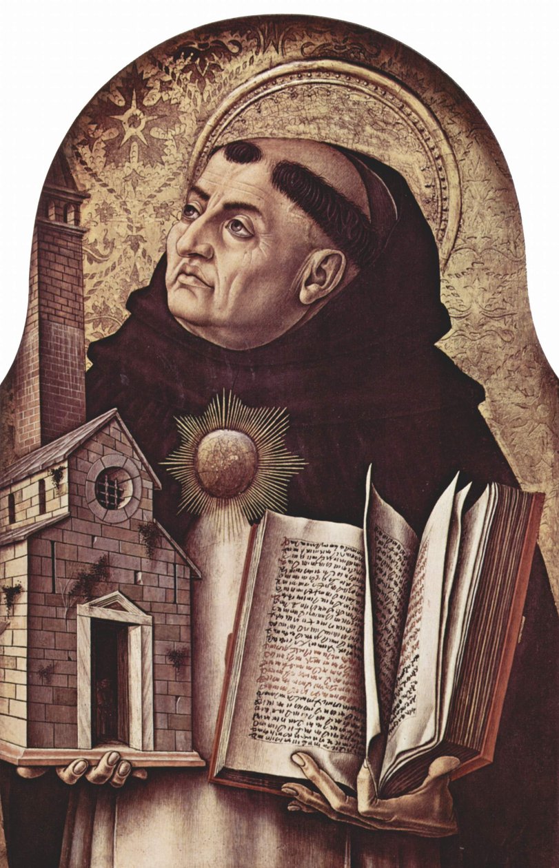 San Domenico in Ascoli oltára, poliptichon, bal külső tábla: Aquinói Szent Tamás alkotó: Carlo Crivelli
