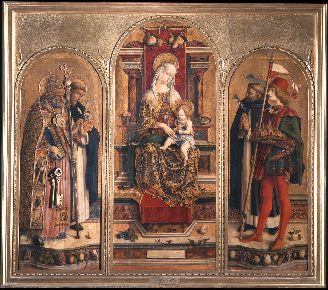 Camerino triptichon (Szent Domenico triptichonja) alkotó: Carlo Crivelli