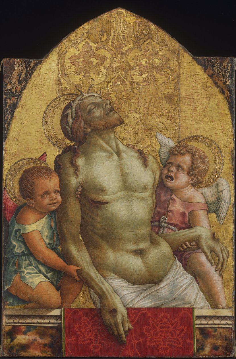 Két angyal által támogatott halott Krisztus alkotó: Carlo Crivelli