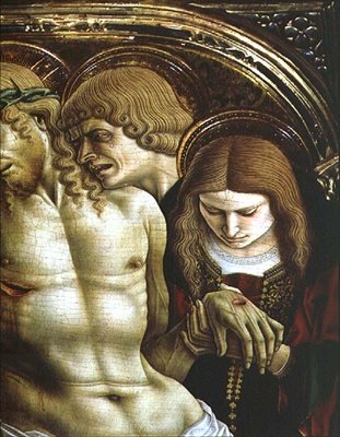 Halott Krisztus siralma, Szent János evangélista és Mária Magdolna részlete, a Sant
