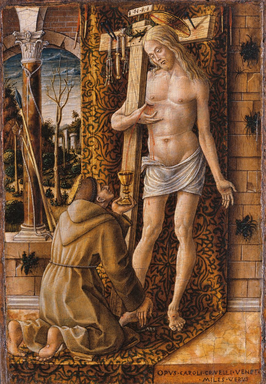Szent Ferenc Krisztus vérének gyűjtése alkotó: Carlo Crivelli