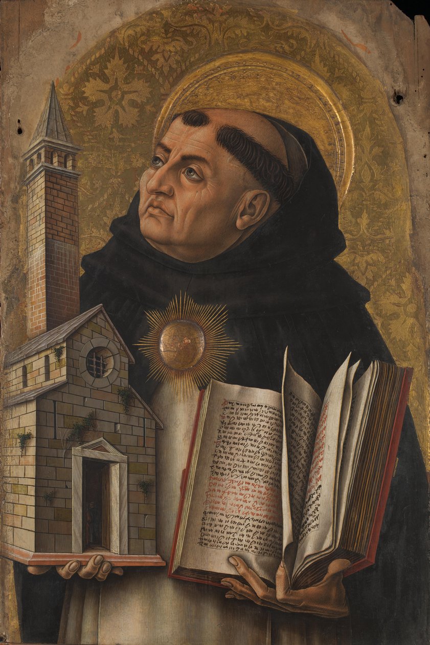 Aquinói Szent Tamás 1476 (tempera nyárfán) alkotó: Carlo Crivelli