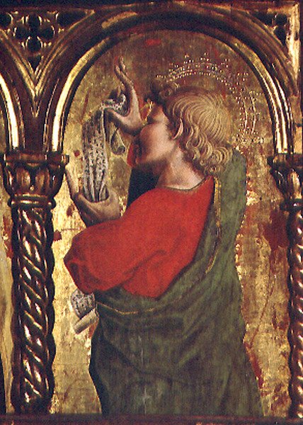 Szent János evangélista, részlet a Sant