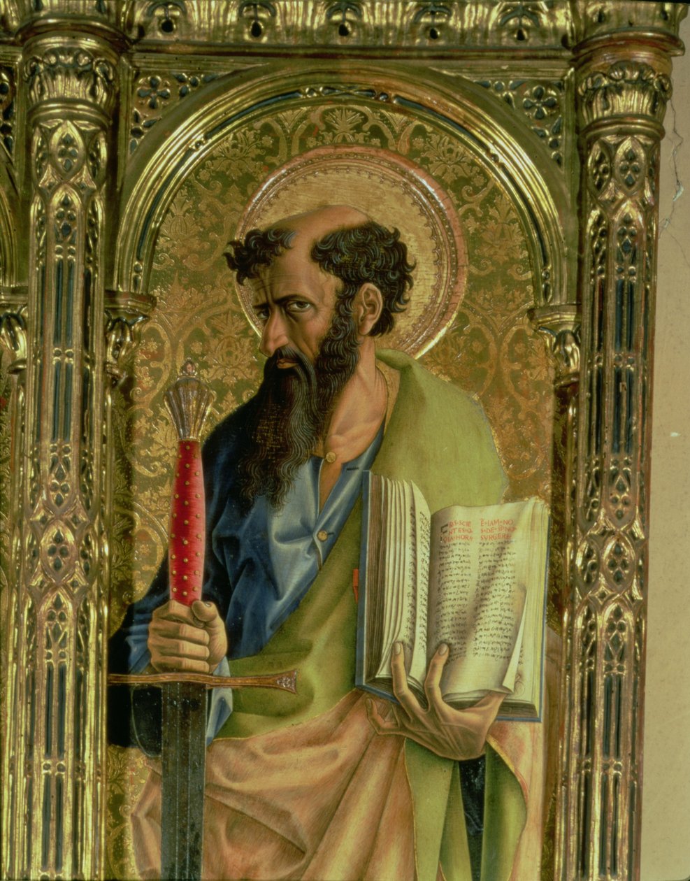 St. Paul, részlet a SantEmidio poliptichonból, 1473 tempera a 76636 és 76646 panelrészleten alkotó: Carlo Crivelli