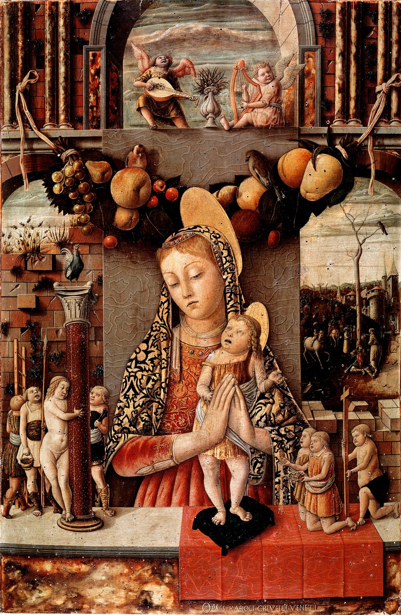 Carlo Crivelli szenvedélyes szűz detrempe fán (1430 / 35-1494 / 1500) 1460 kb. Mérete 71x48 cm Verona, Castelvecchio Múzeum alkotó: Carlo Crivelli