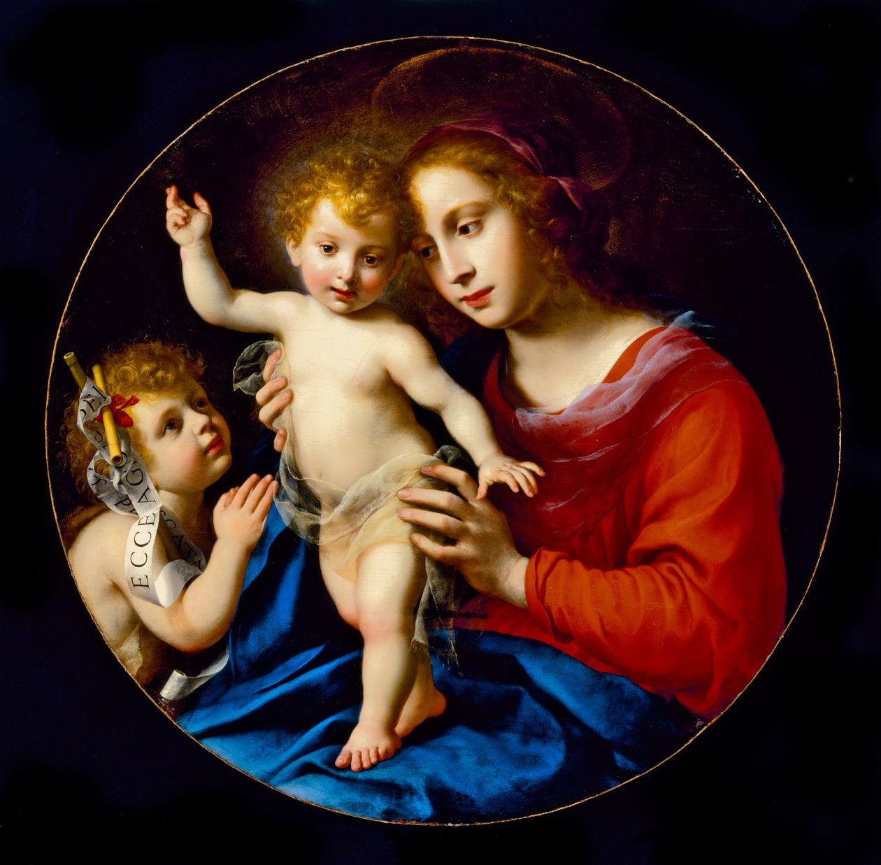 Madonna és gyermeke Keresztelő Szent Jánossal, 1636 körül alkotó: Carlo Dolci