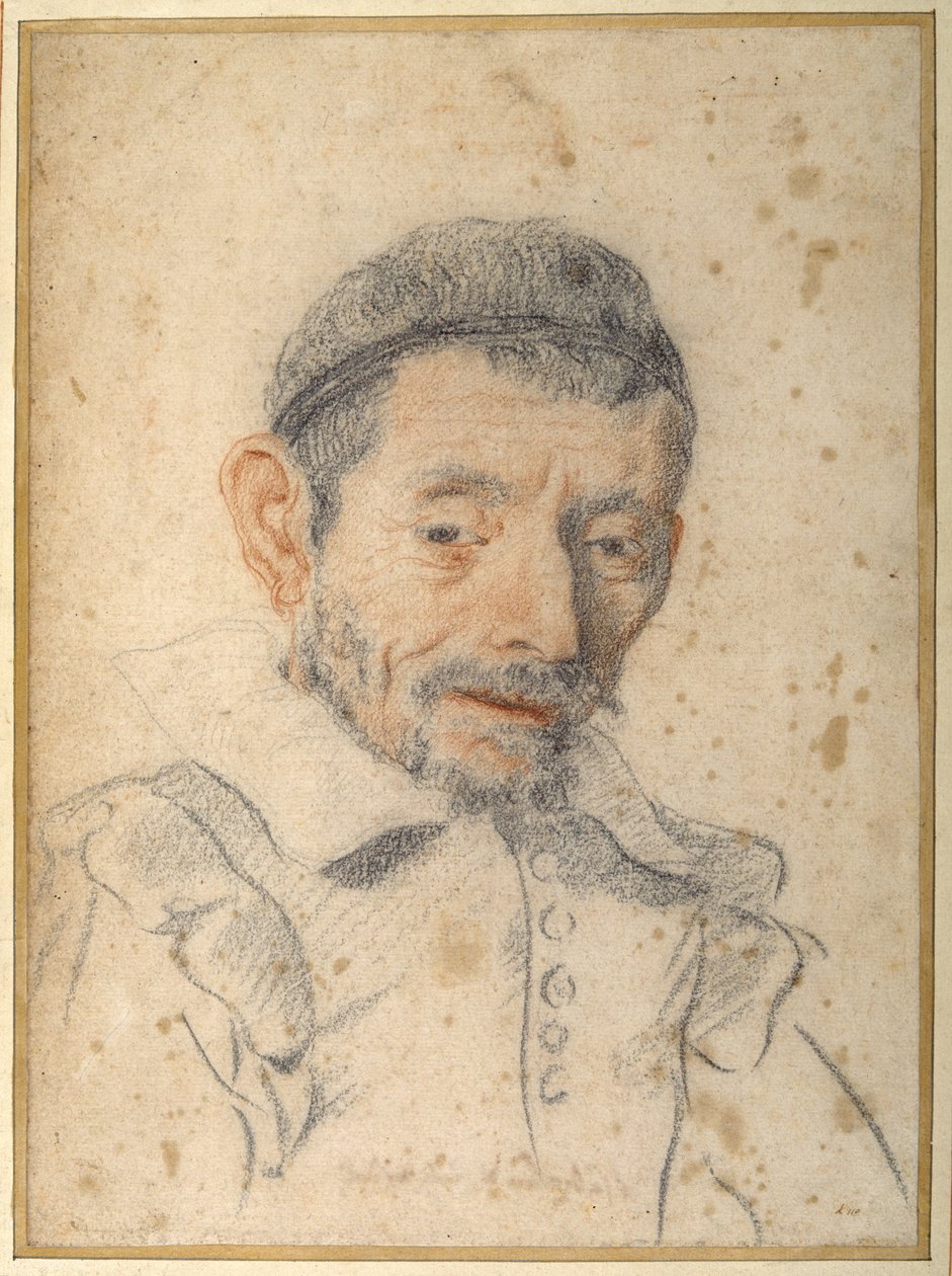 A művész cipésze (piros-fekete kréta papíron) alkotó: Carlo Dolci