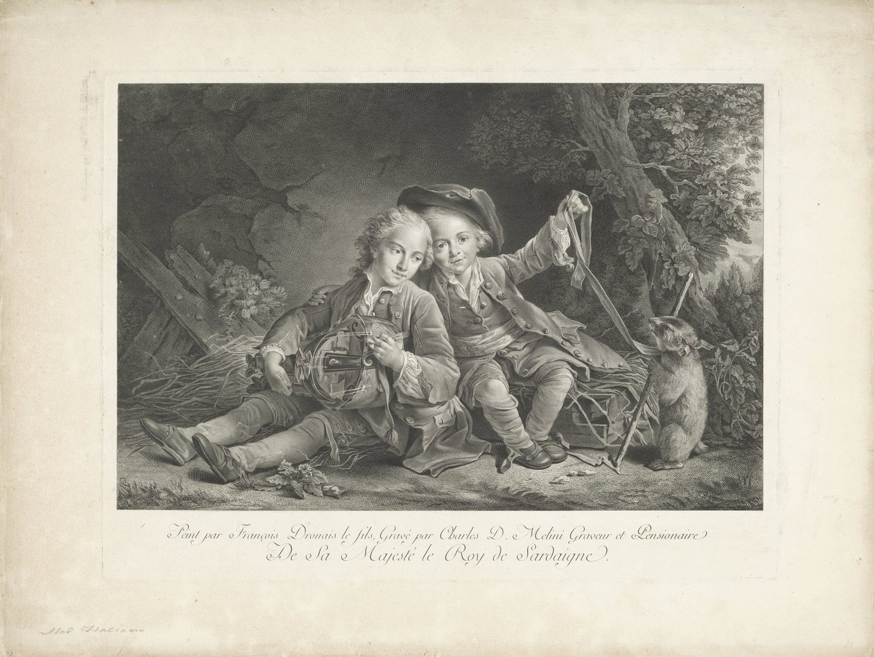 Két fiú mormotával alkotó: Carlo Domenico Melini