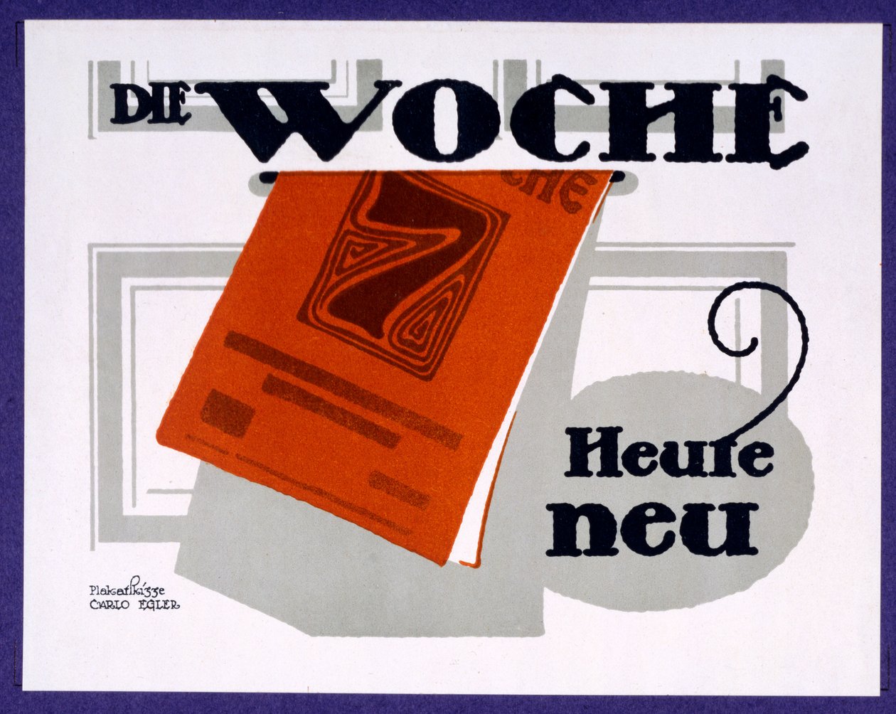„Die Woche” illusztrált újság hirdetése, 1915–1916 körül alkotó: Carlo Egler