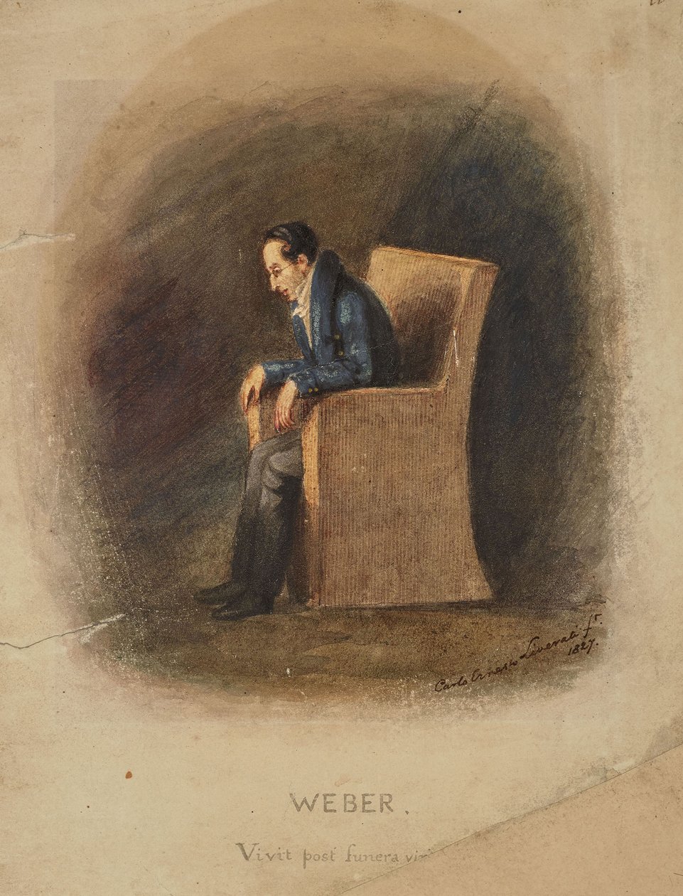Carl Maria von Weber portréja 1786-1826, 1826. alkotó: Carlo Ernesto Liverati