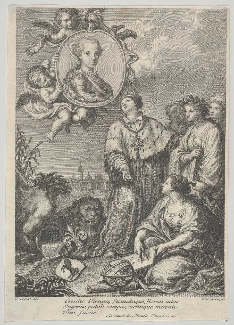 Lipót leendő római császár portréja, mint Ausztria főhercege és..., kb. 1760-67. alkotó: Carlo Faucci