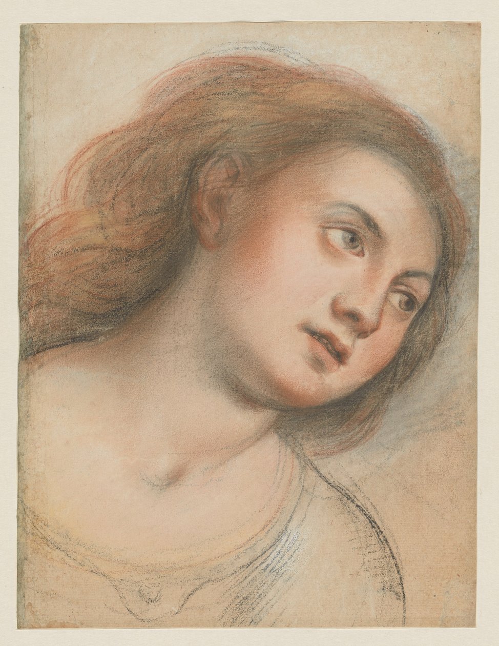 Tanulmány a női fej számára (verso); Krisztus feje (recto) alkotó: Carlo Francesco Nuvolone
