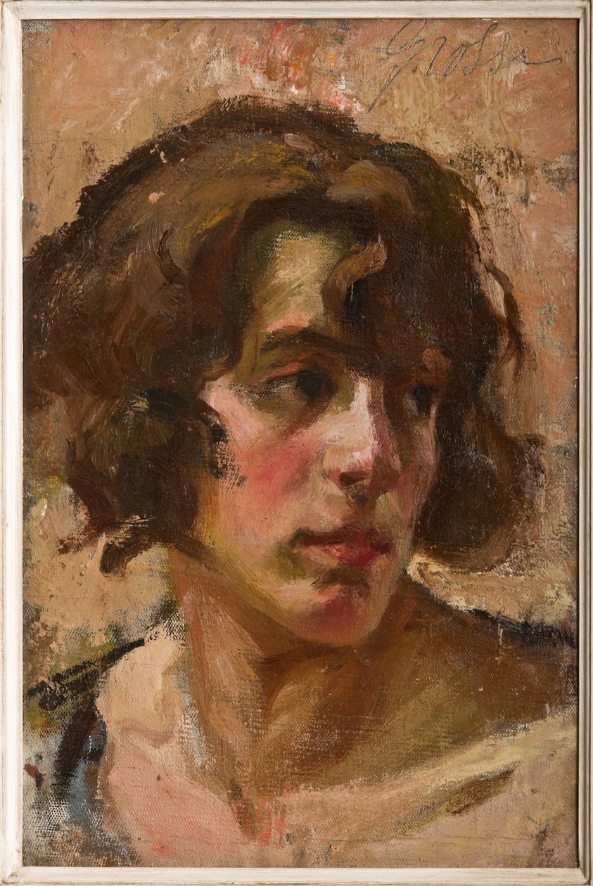 Lány arca (olaj, vászon a táblán) alkotó: Carlo Grossi
