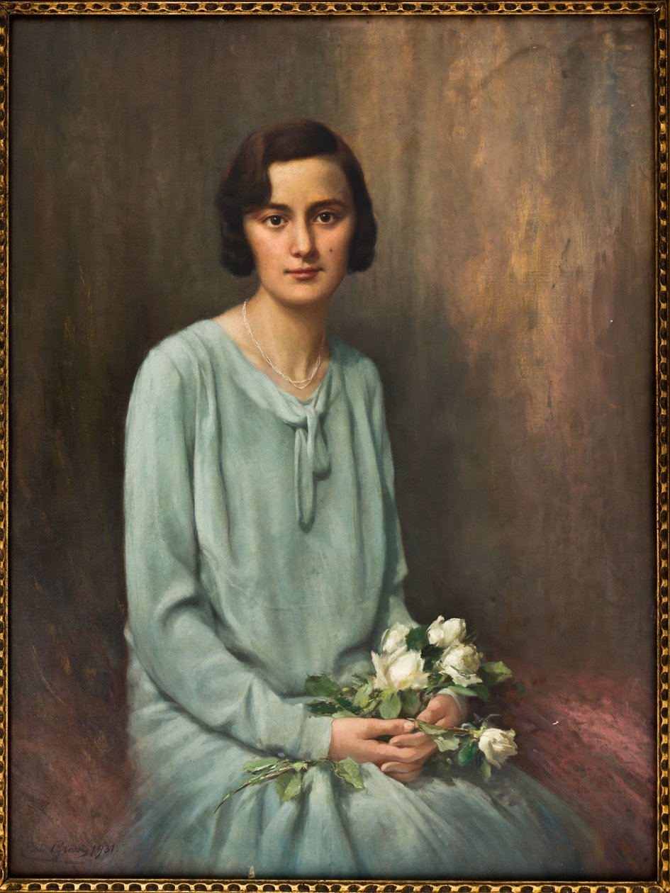 Nina Galletto portréja (olaj, vászon) alkotó: Carlo Grossi
