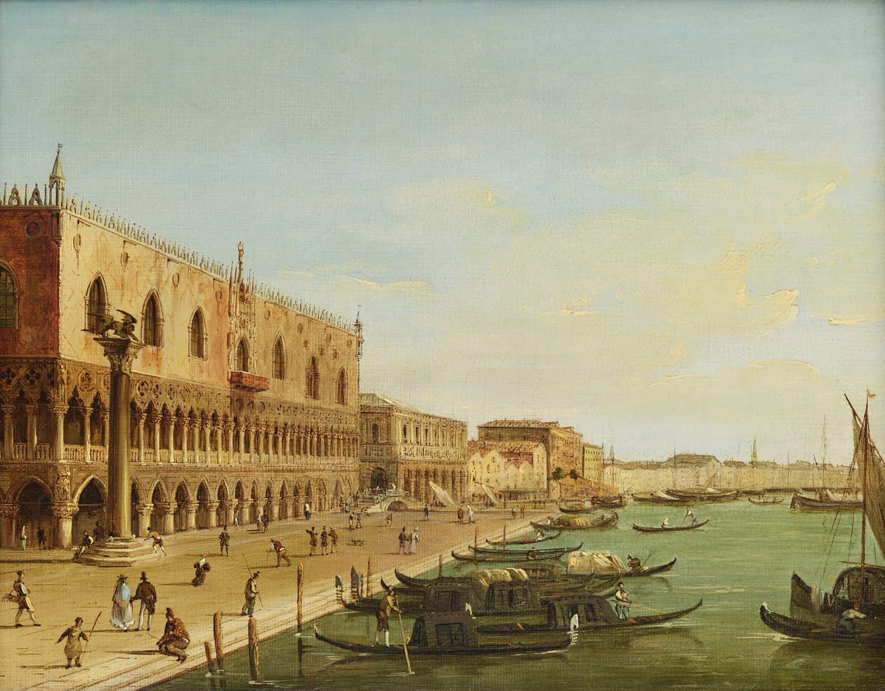 Der Dogenpalast in Venedig mit Riva degli Schiavoni alkotó: Carlo Grubacs