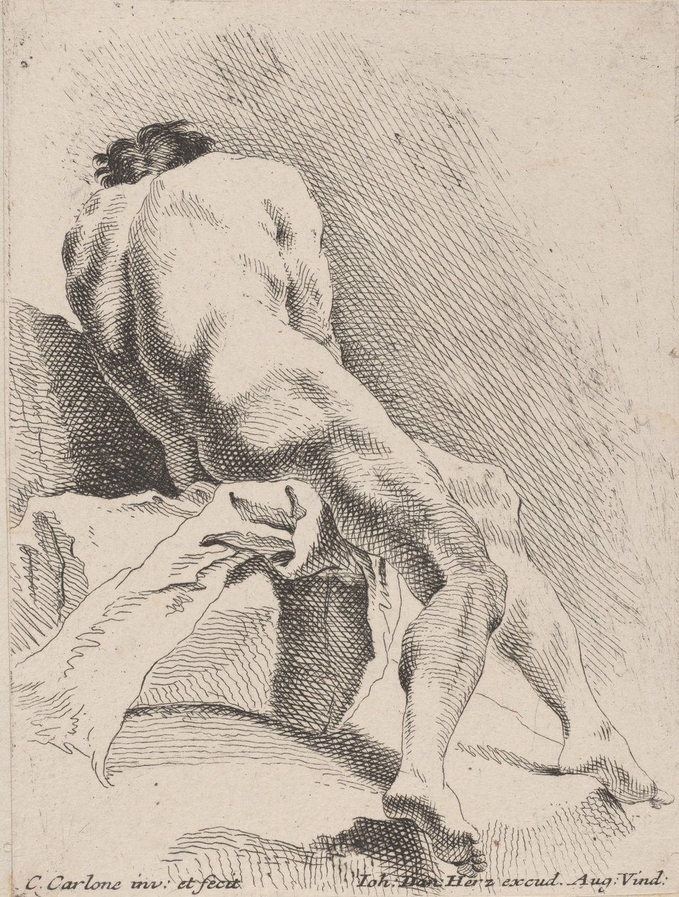 Akadémiai tanulmány, hátulról nézve, 1725-75. alkotó: Carlo Innocenzo Carloni