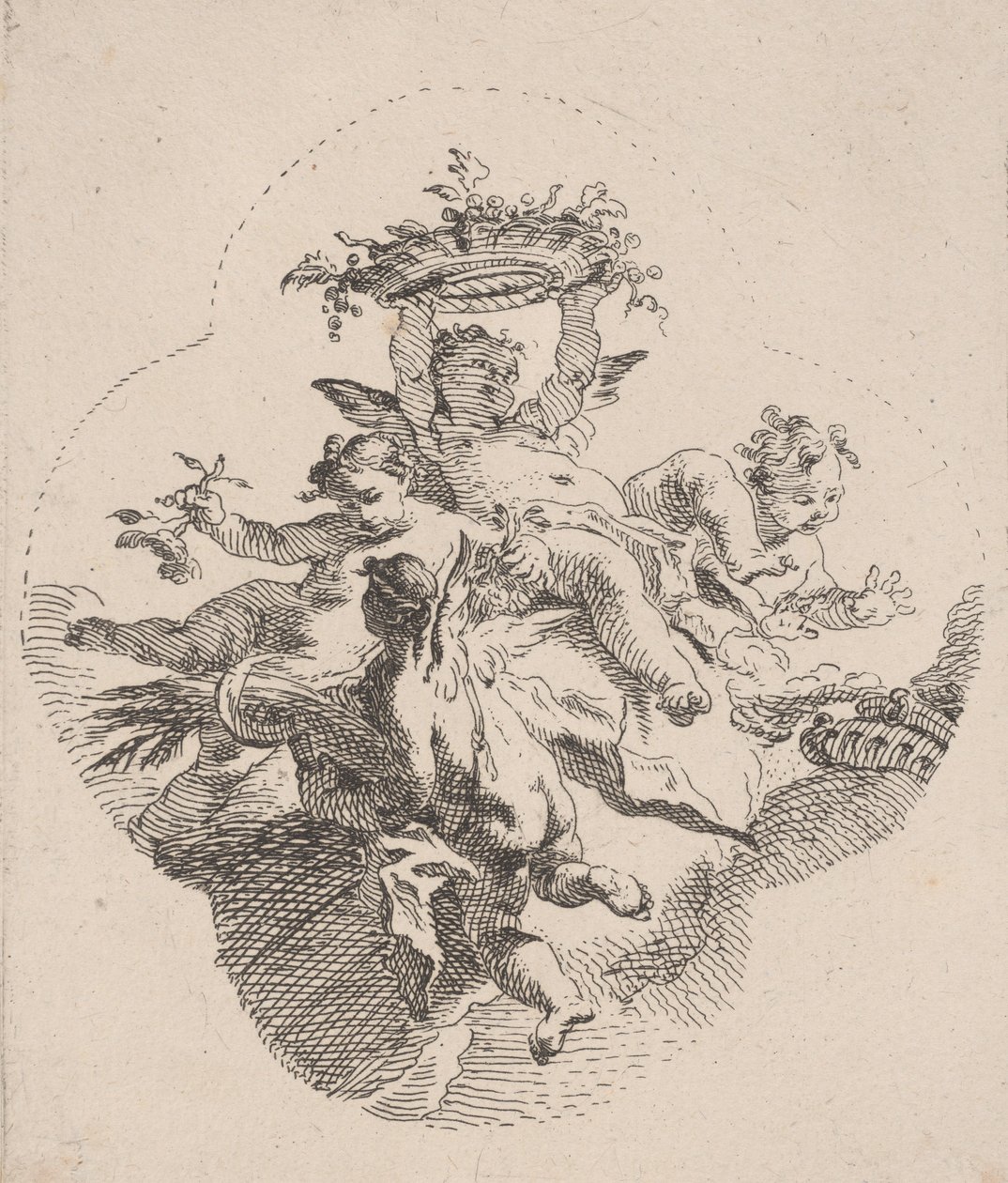 Virágot tartó putti, 1725-75. alkotó: Carlo Innocenzo Carloni