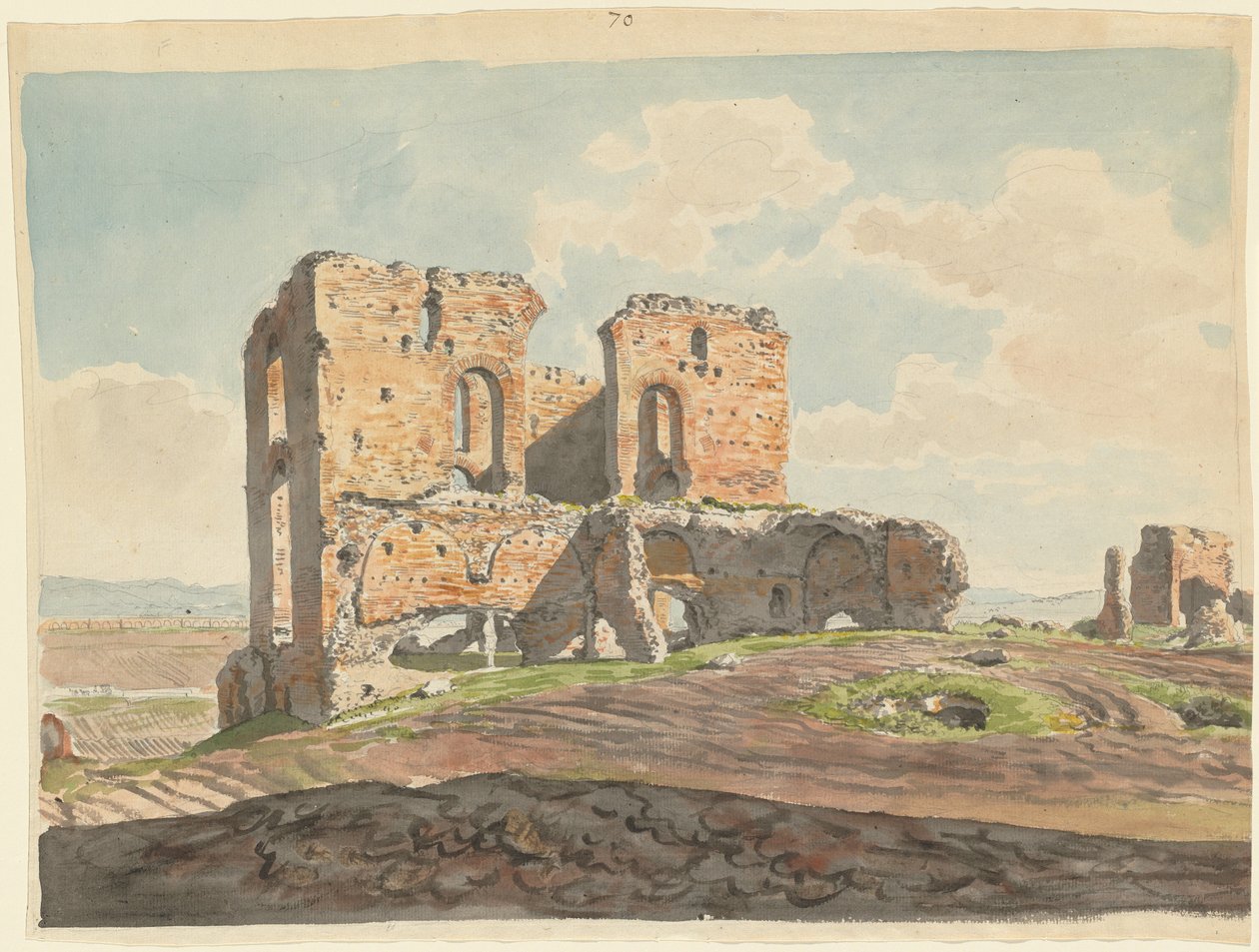 A Quintilii nagy villája az Appian úton alkotó: Carlo Labruzzi
