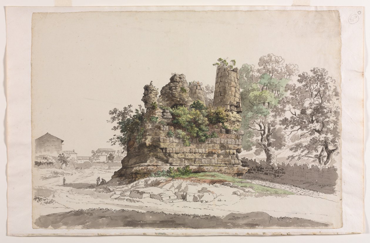 Az albanói Curiatii testvérek úgynevezett sírja a Madonna templommal..., 177. alkotó: Carlo Labruzzi