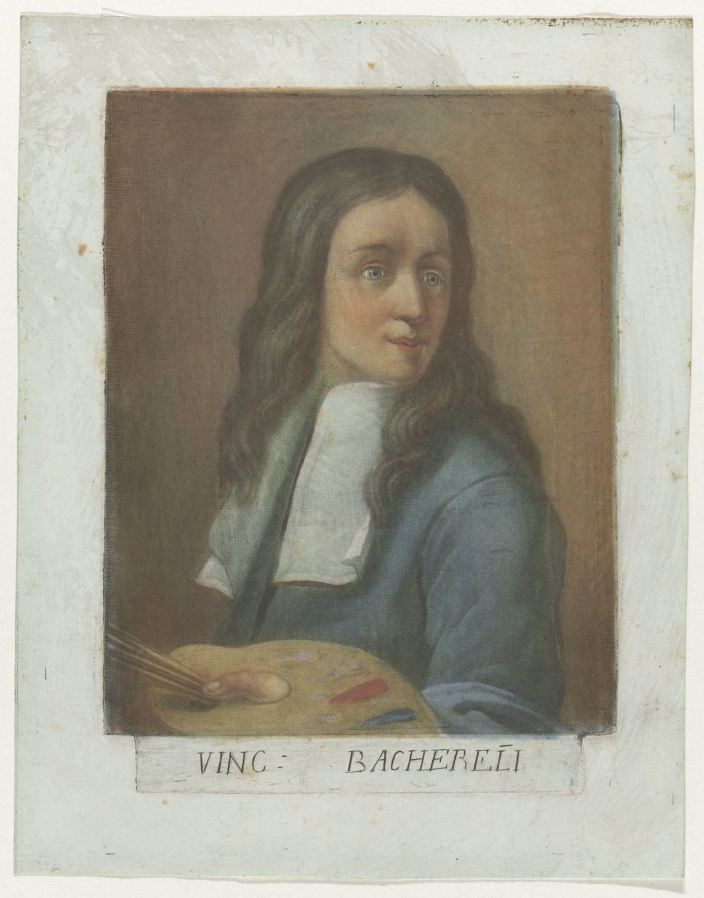 Vincenzo Bachereli schilder portréja Kunstenaarszelfportretten in de Uffizi Gallery te Firenze (sorozat címe) A Real Galleria di Firenze önarcképei (sorozat címe) alkotó: Carlo Lasinio