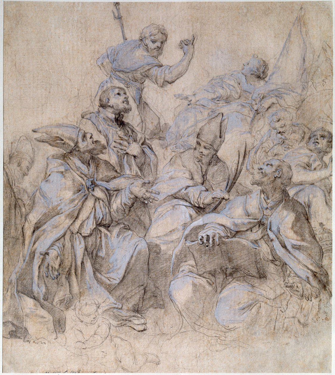 Vázlat a római Santa Maria del Popolo templom freskójáról. alkotó: Carlo Maratta