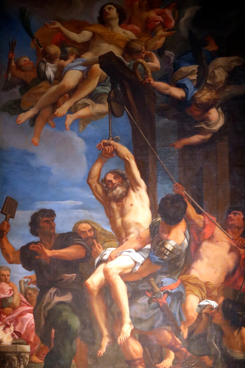 Sebaste Blaise-t keresztény szentként és mártírként tisztelik. Festmény. Genova. Olaszország. alkotó: Carlo Maratta or Maratti