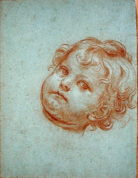 Angyalfej (kréta, papír) alkotó: Carlo Maratta or Maratti