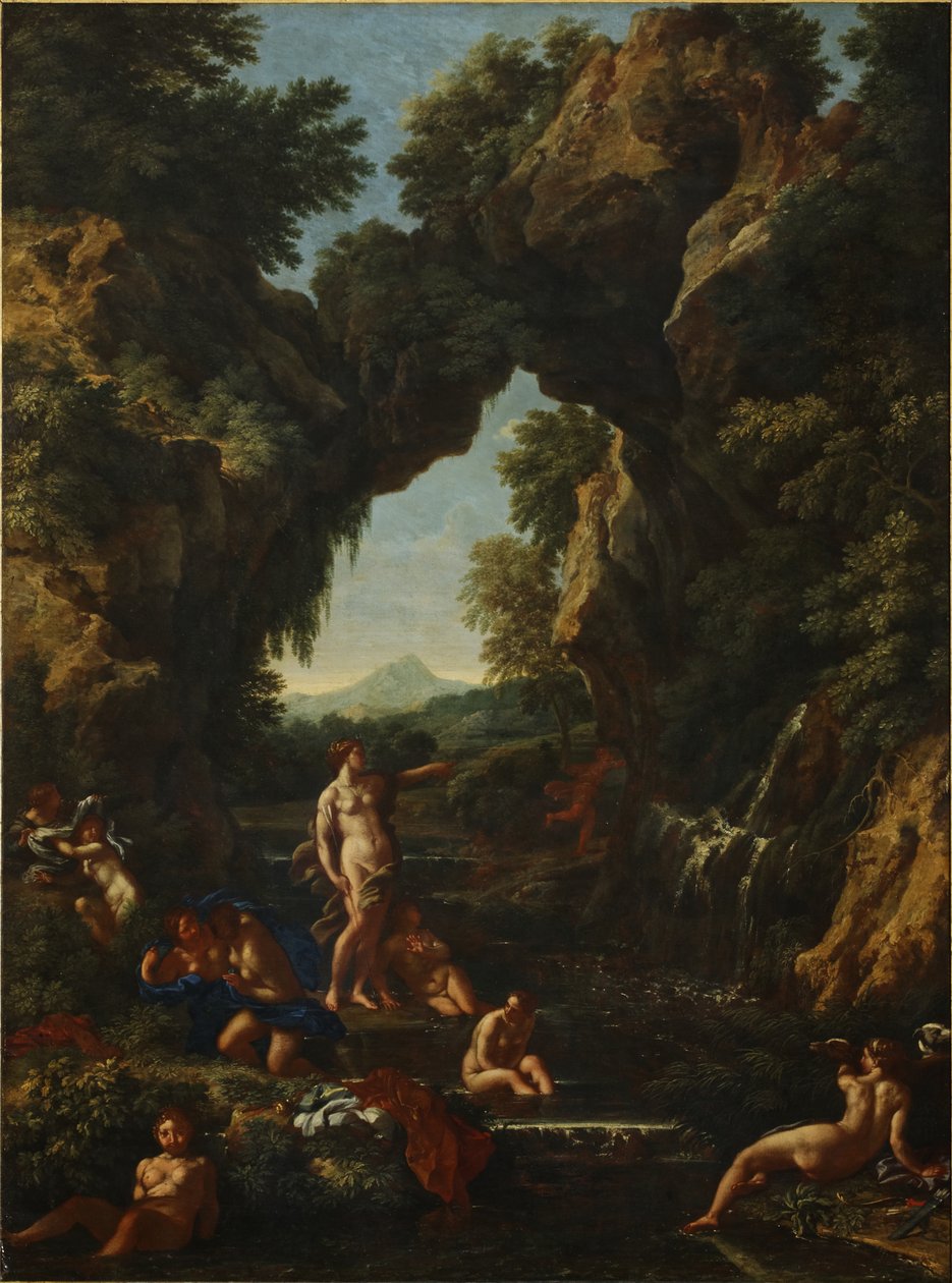 Táj Dianával és Actaeonnal, 1657 körül (olaj, vászon) alkotó: Carlo Maratta or Maratti