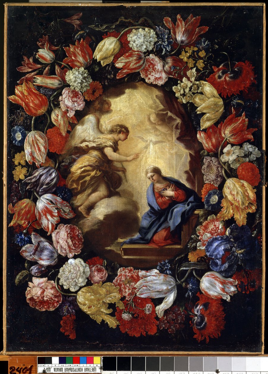 ""Az Angyali üdvözlet virágokkal"" Carlo Maratta (1625-1713) festménye Mikalojus Konstantinas Ciurlionis Szépművészeti Múzeum, Kaunas, Litvánia alkotó: Carlo Maratta or Maratti