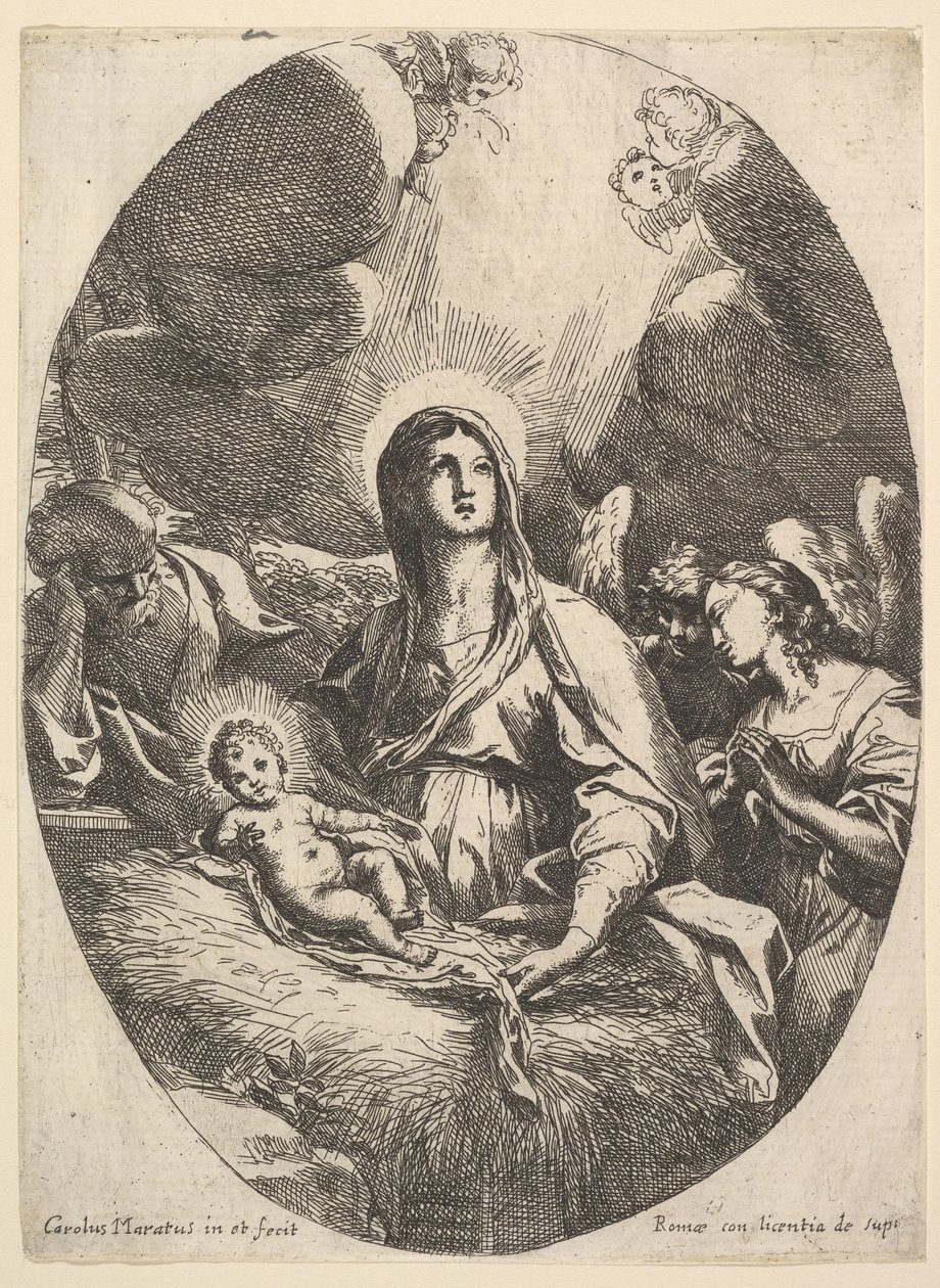 Az angyalok imádása. alkotó: Carlo Maratta or Maratti