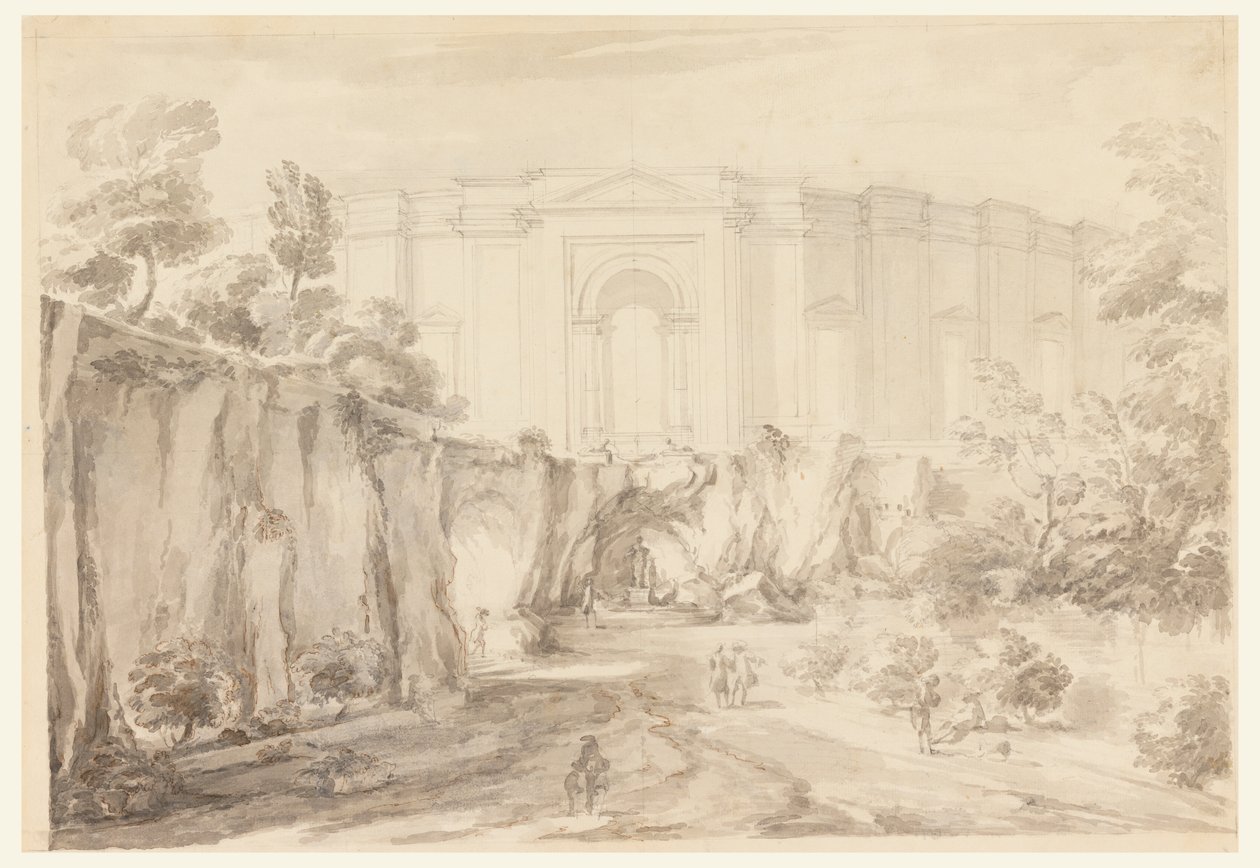 Tervezés egy ülésteremhez, Villa Albani, Róma, Olaszország alkotó: Carlo Marchionni