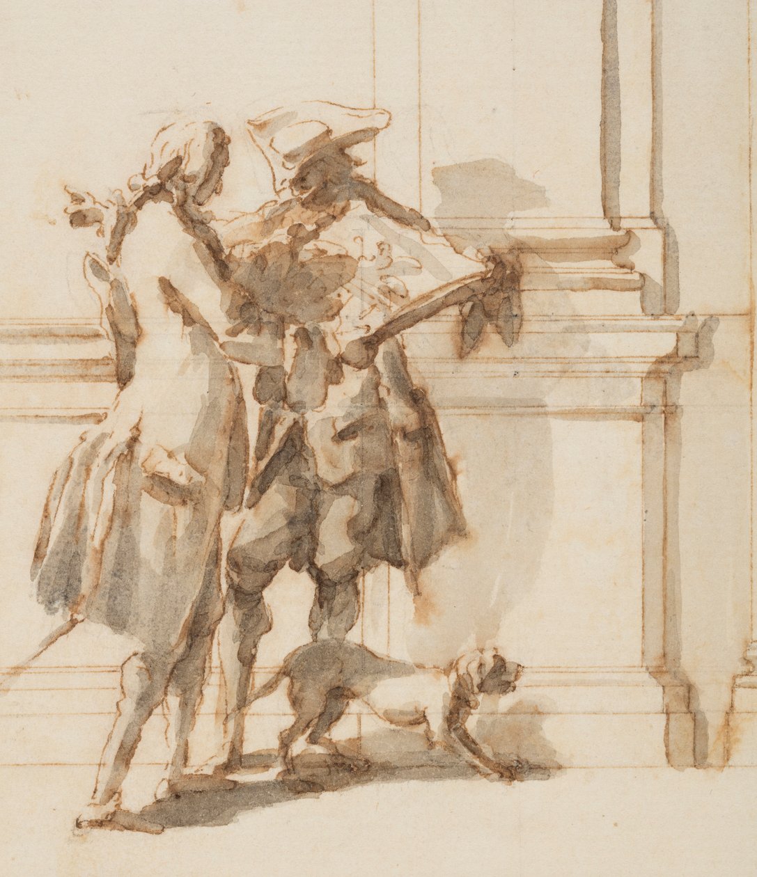 Tervezés az északi portálhoz, Grand Gallery, Villa Albani, Róma, Olaszország alkotó: Carlo Marchionni