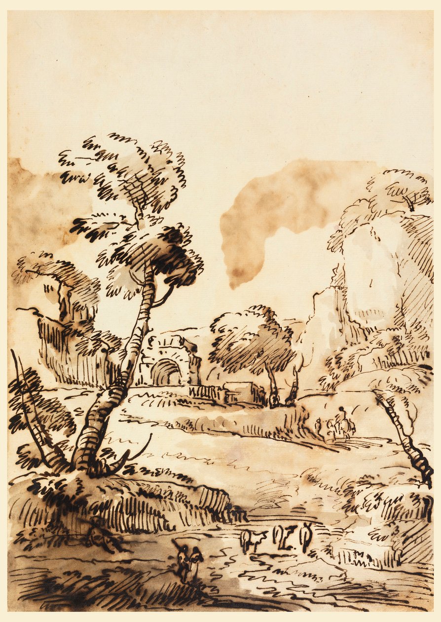 Rajz, Pásztortáj, 1760-1780 alkotó: Carlo Marchionni