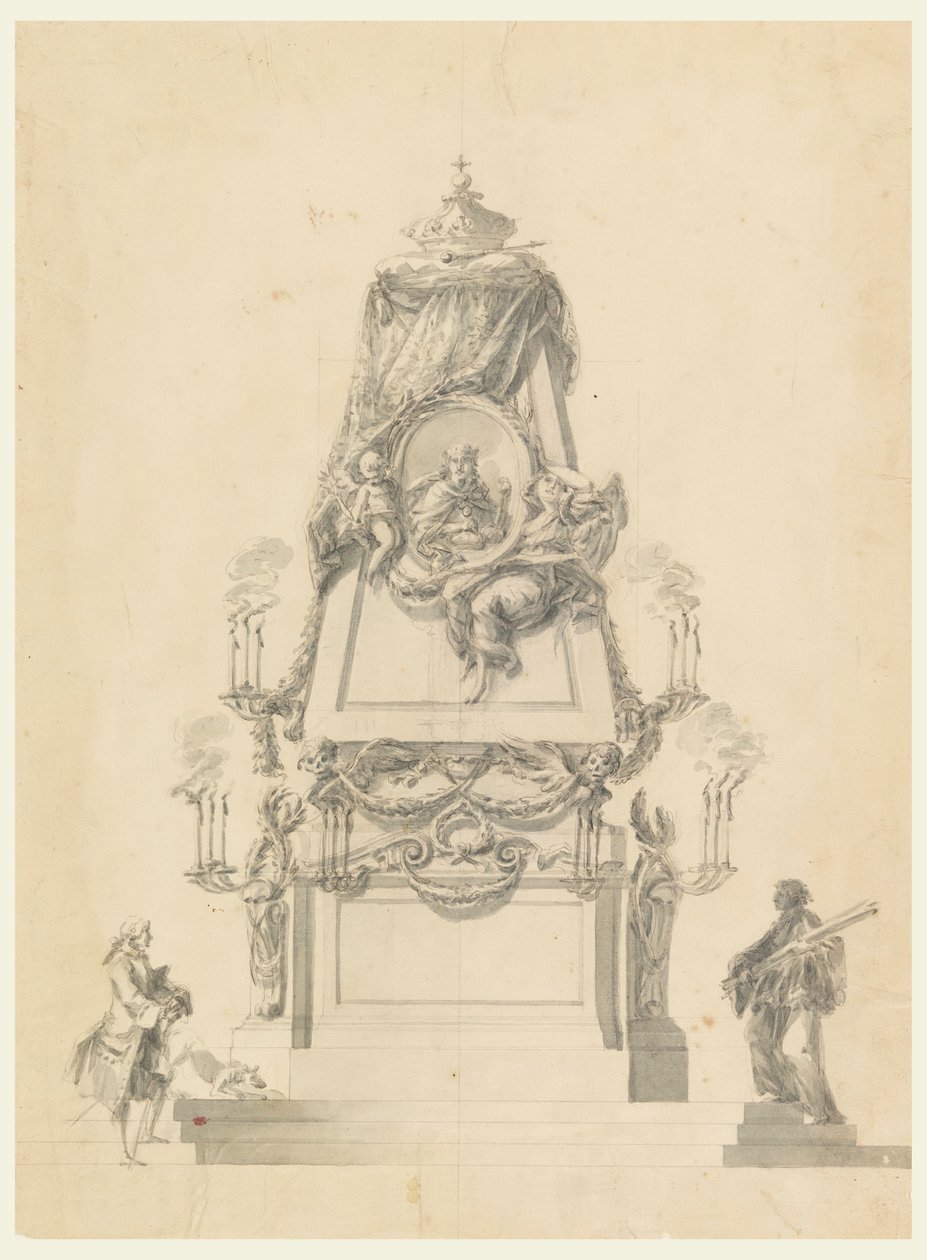 Rajz, Királyi katakalk, 1765 körül. alkotó: Carlo Marchionni