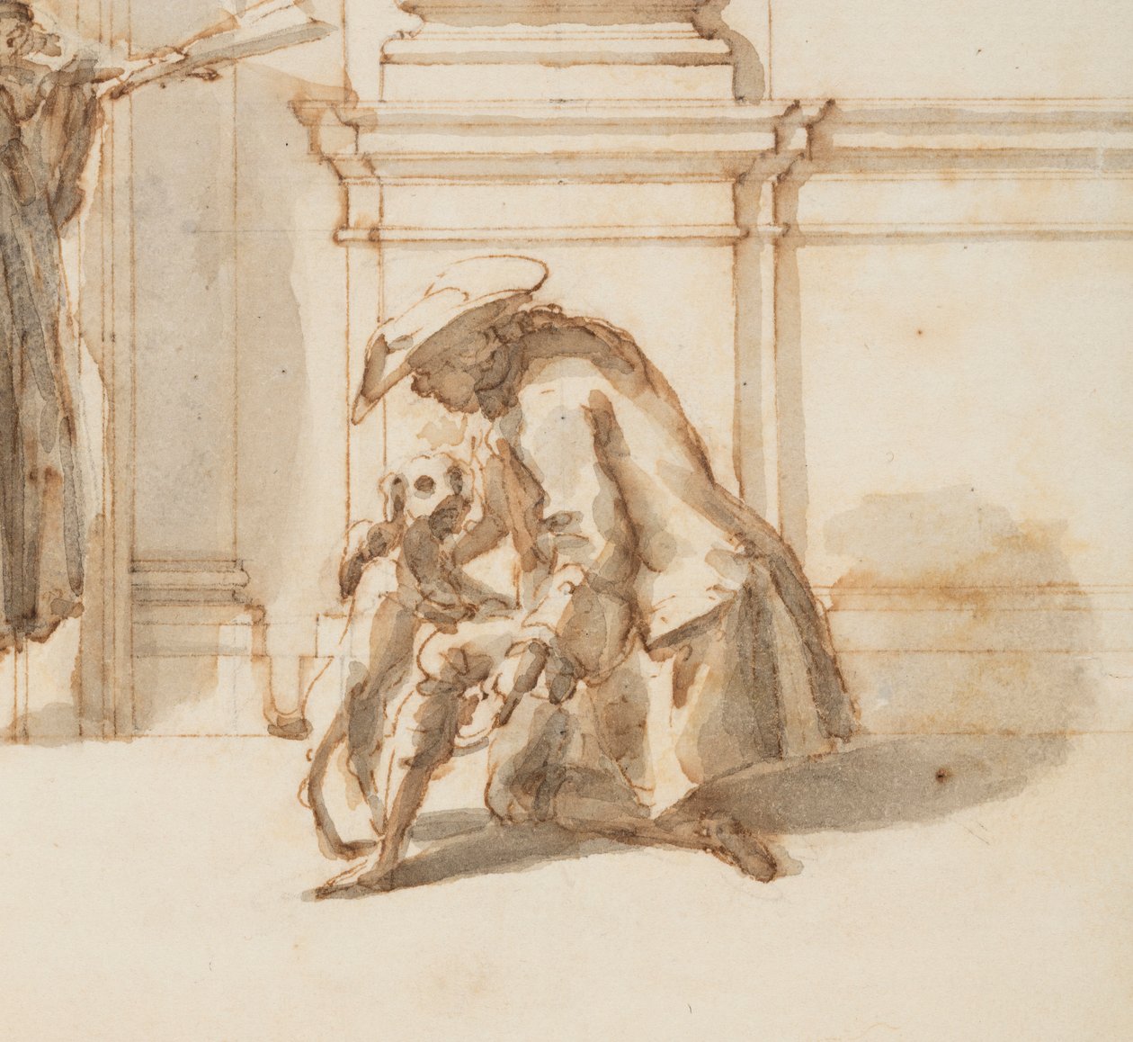 Rajz, Terv az északi portálhoz, Grand Gallery, Villa Albani, Róma, Olaszország, 1755-56 alkotó: Carlo Marchionni