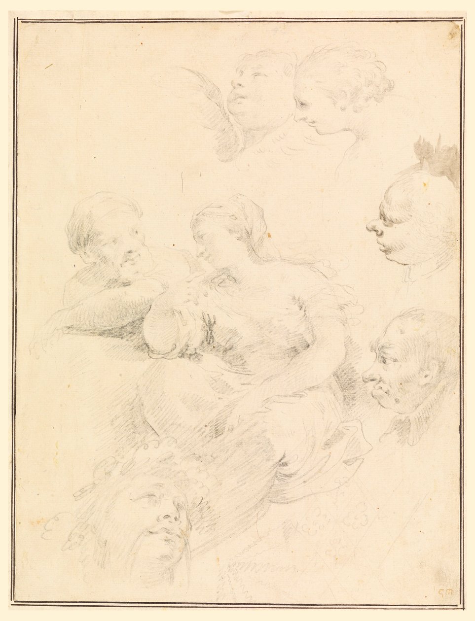 Rajz, Figurális vázlatok, 1775 alkotó: Carlo Marchionni