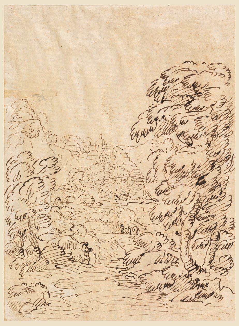Rajz, Egy hegyi városba vezető út, 1750-86 alkotó: Carlo Marchionni