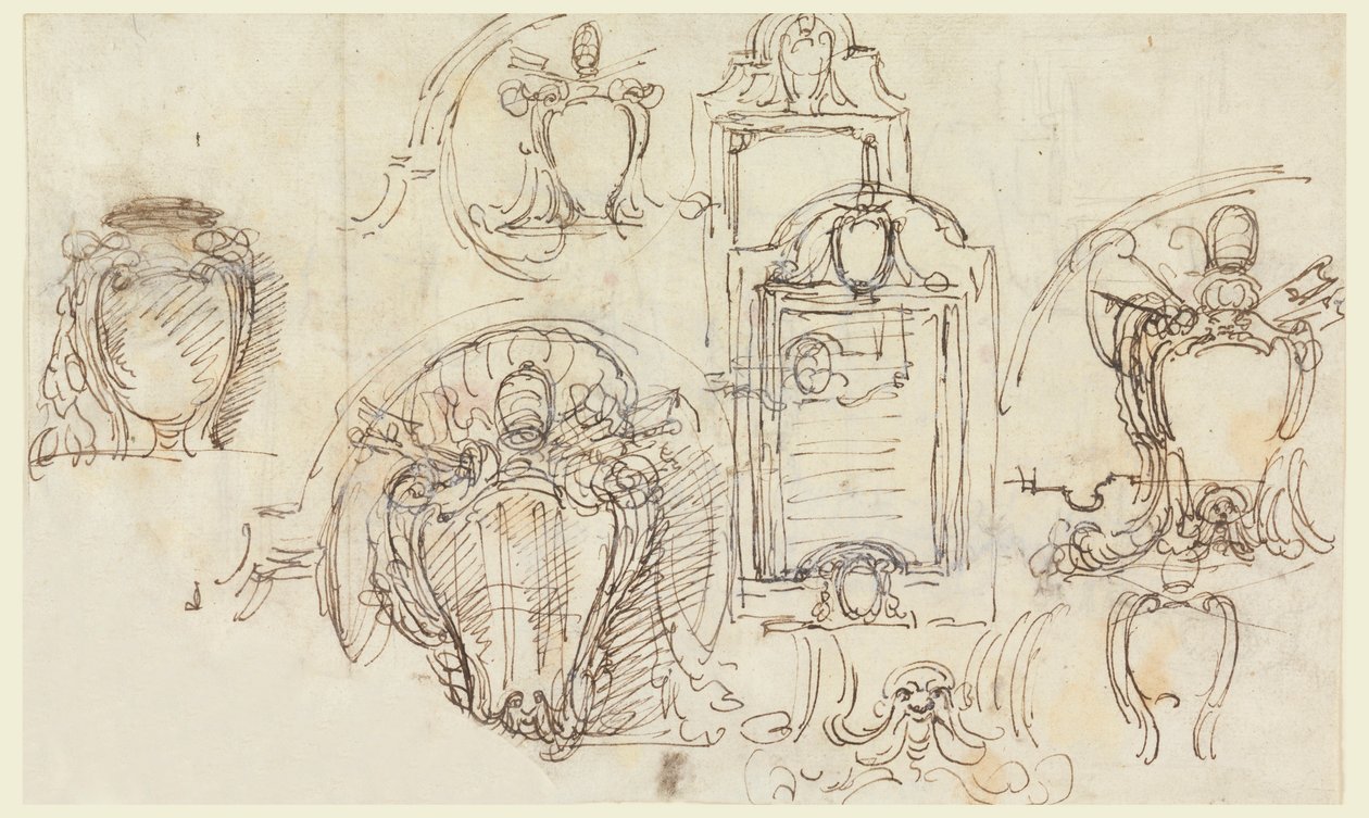 Rajz, vázlatok, 1740-58 alkotó: Carlo Marchionni