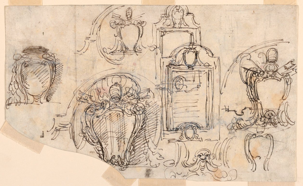 Rajz, vázlatok, 1740-58 alkotó: Carlo Marchionni