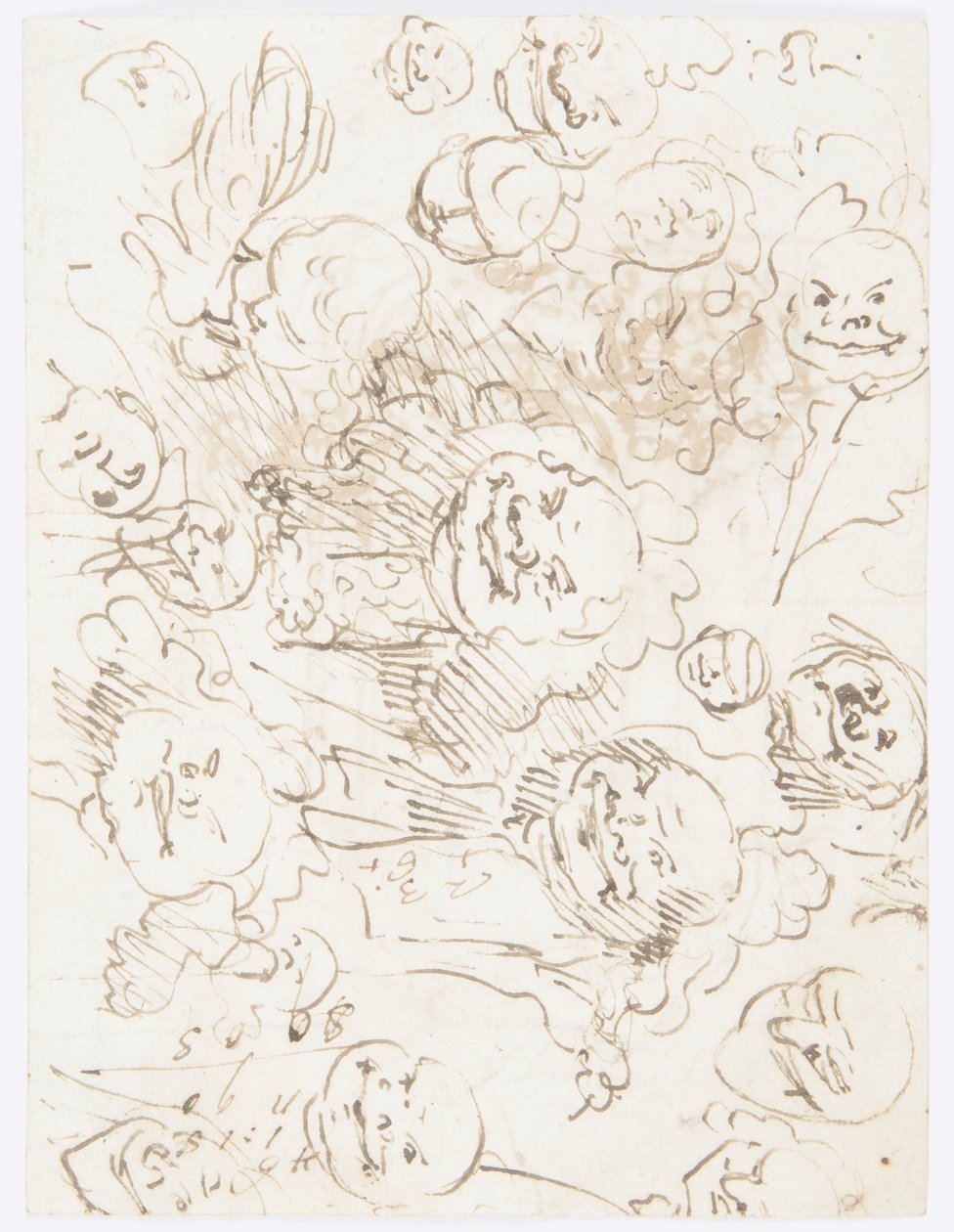 Rajz, fejtanulmányok, 1760-80 alkotó: Carlo Marchionni