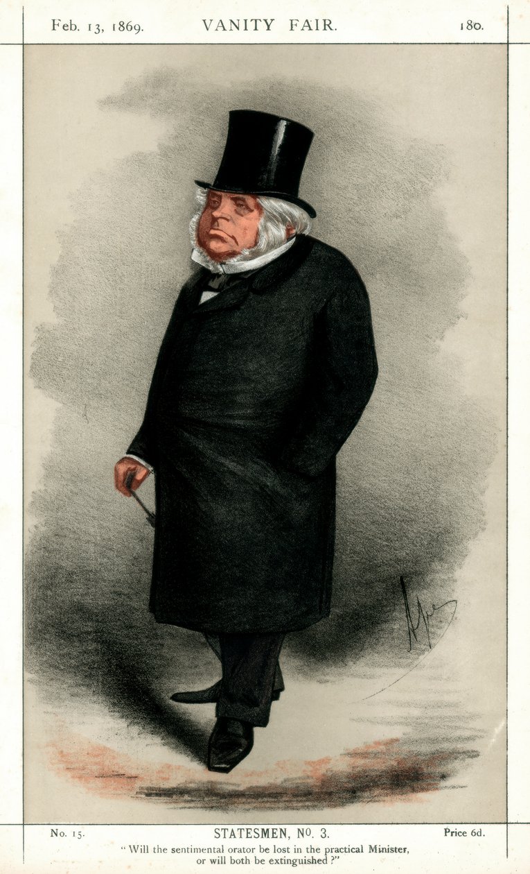 John Bright brit radikális és liberális politikus, 1869. alkotó: Carlo Pellegrini