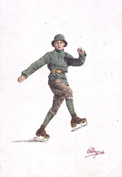 Lone Man Skating (színes litho) alkotó: Carlo Pellegrini
