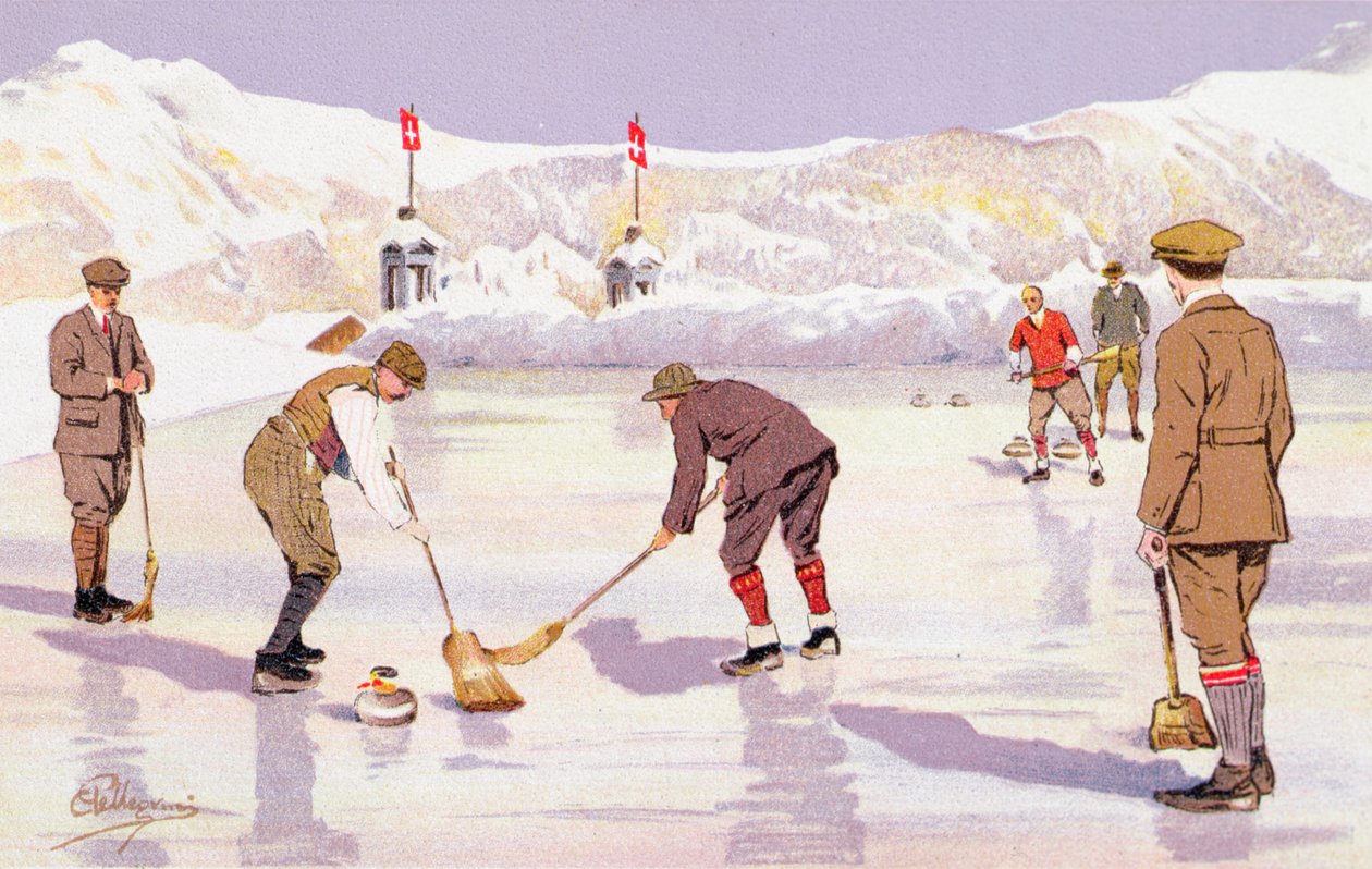 The Curling Rink (színes litó) alkotó: Carlo Pellegrini