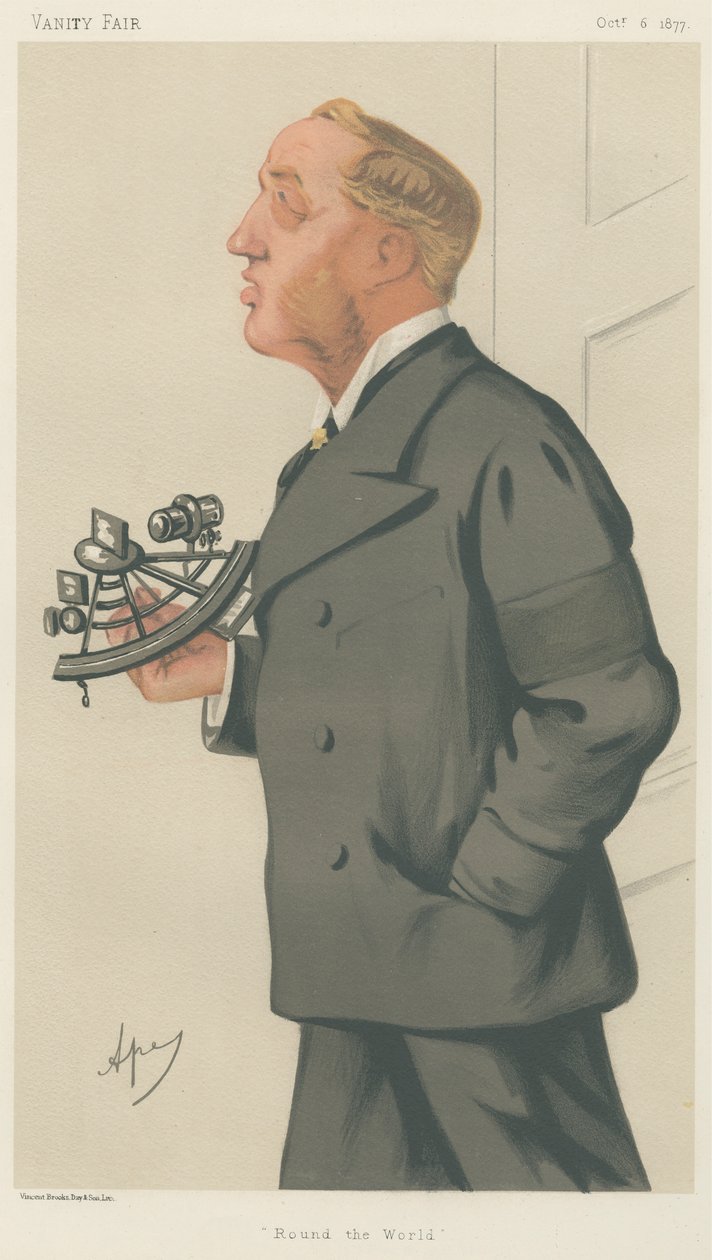 Vanity Fair: Yachting Bhakták; „A világ körül”, Mr. Thomas Brassey, 1877. október 6 alkotó: Carlo Pellegrini